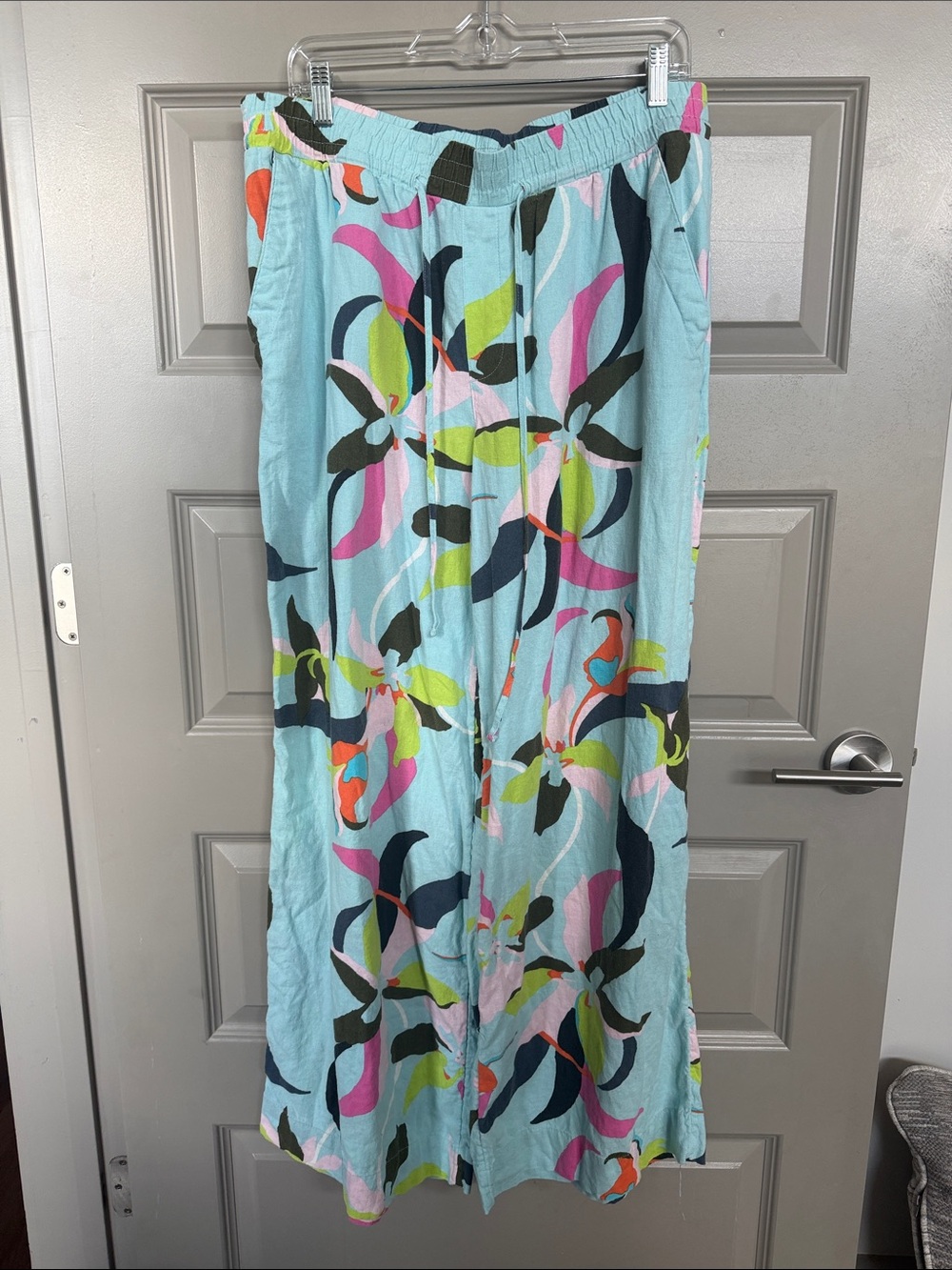 a new day Light Blue Wide-Leg Floral Print Pants